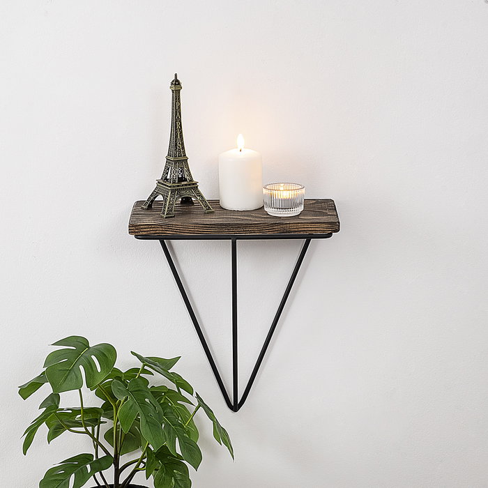 Hanah Home Phalaenopsis Estantería de pared industrial en negro y nogal oscuro